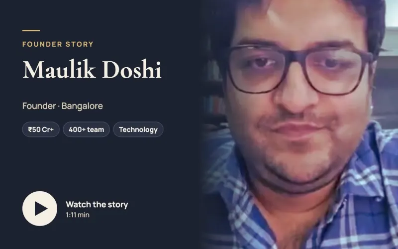 Watch Maulik Doshi's founder story